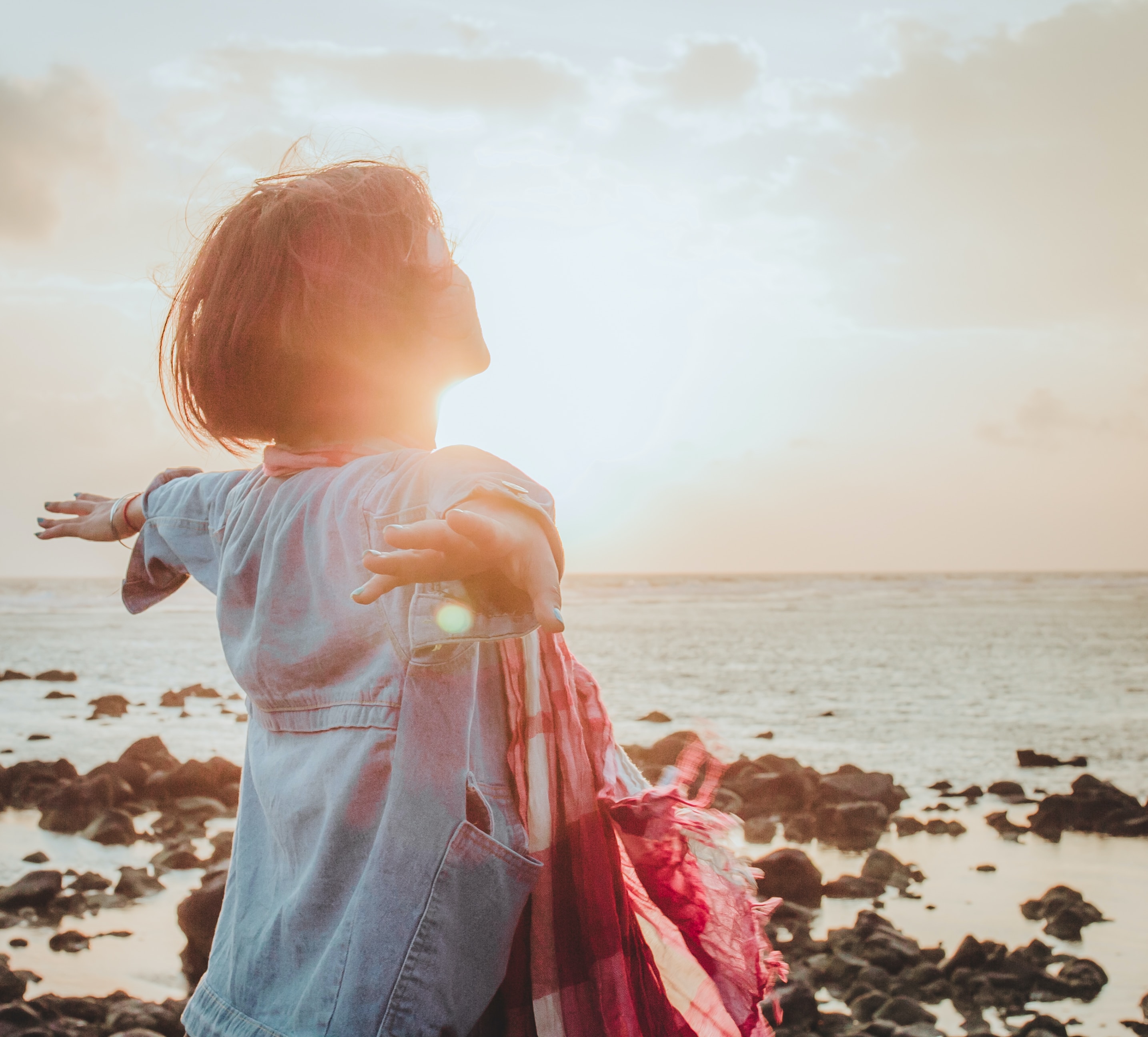 Self care in awe of light image